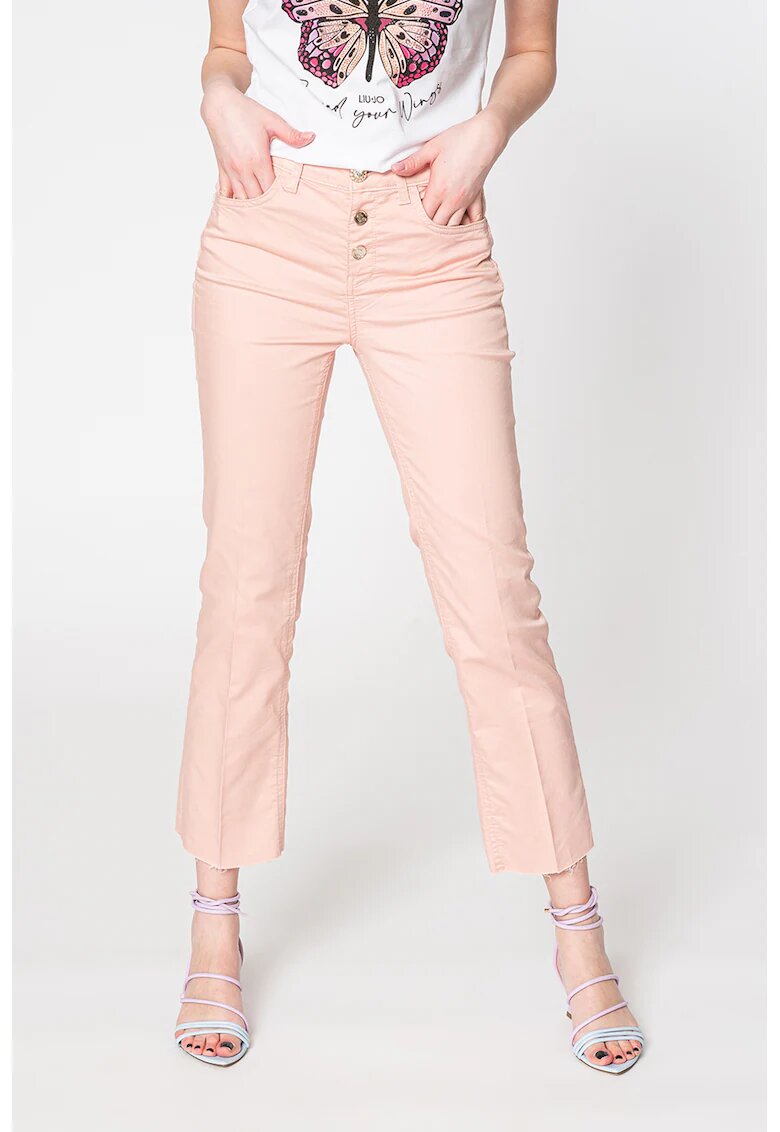 Liu Jo Pantaloni crop cu talie medie - Roz