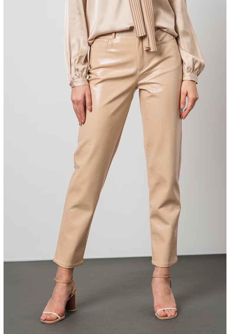 Liu Jo Pantaloni cu aspect de vinil - Bej