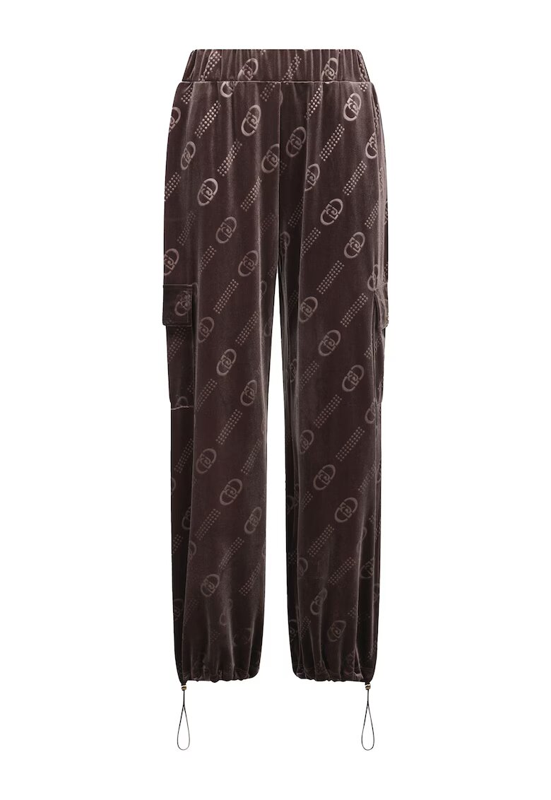 Liu Jo Pantaloni relaxed-fit cu talie elastica - Maro inchis