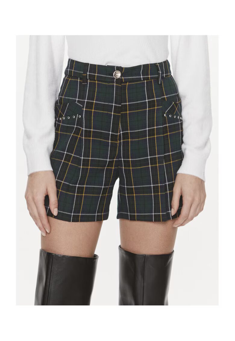 Liu Jo Pantaloni scurti pentru dama - model in carouri - verde