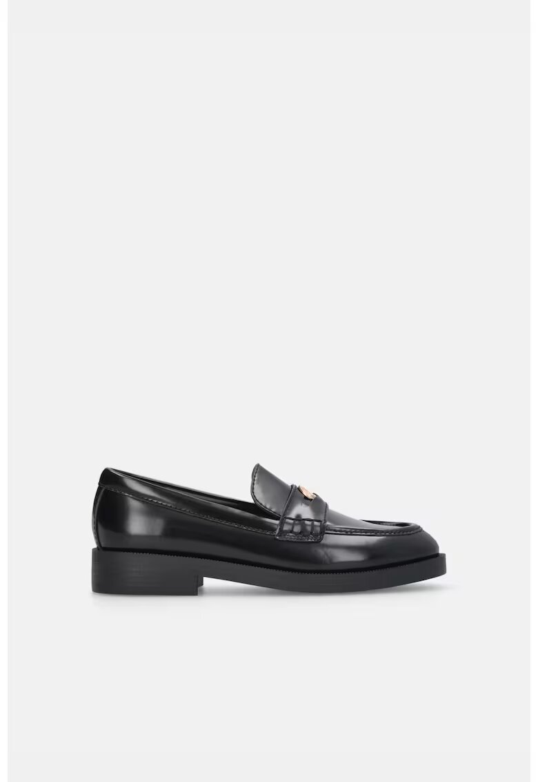 Liu Jo Pantofi loafer de piele cu logo Preppy - Negru