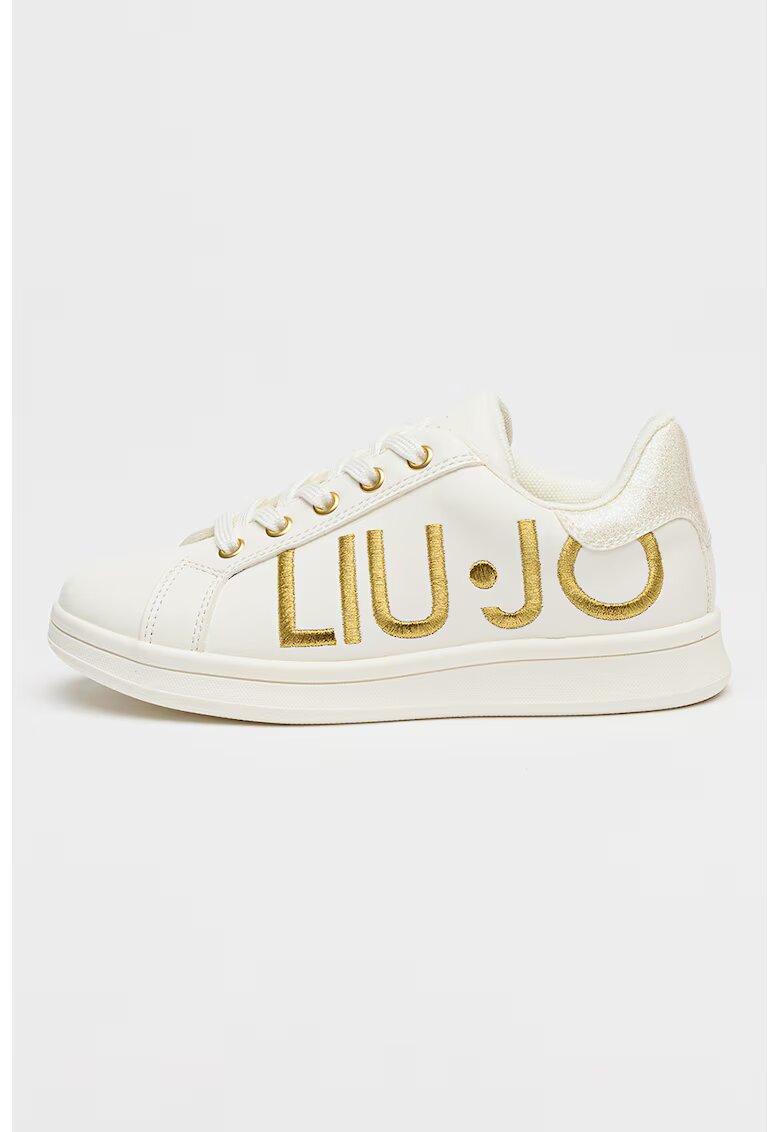 Liu Jo Pantofi sport de piele ecologica cu logo - Auriu/Alb fildes