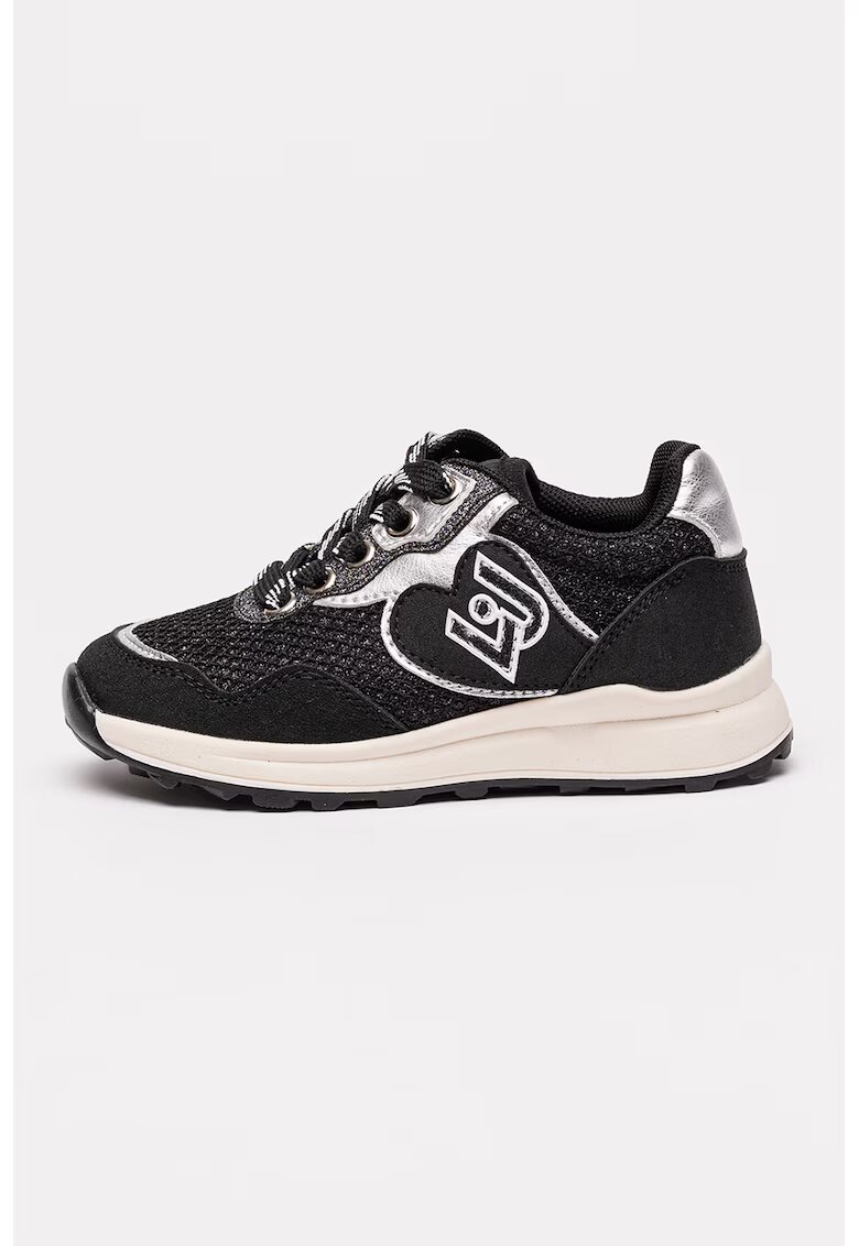 Liu Jo Pantofi sport din material sintetic cu garnituri din material textil - Negru/Argintiu