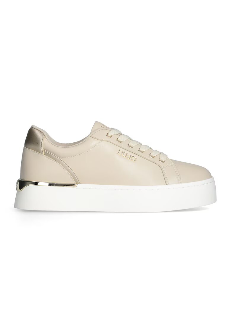 Liu Jo Pantofi sport low-cut de piele - Auriu/Bej inchis