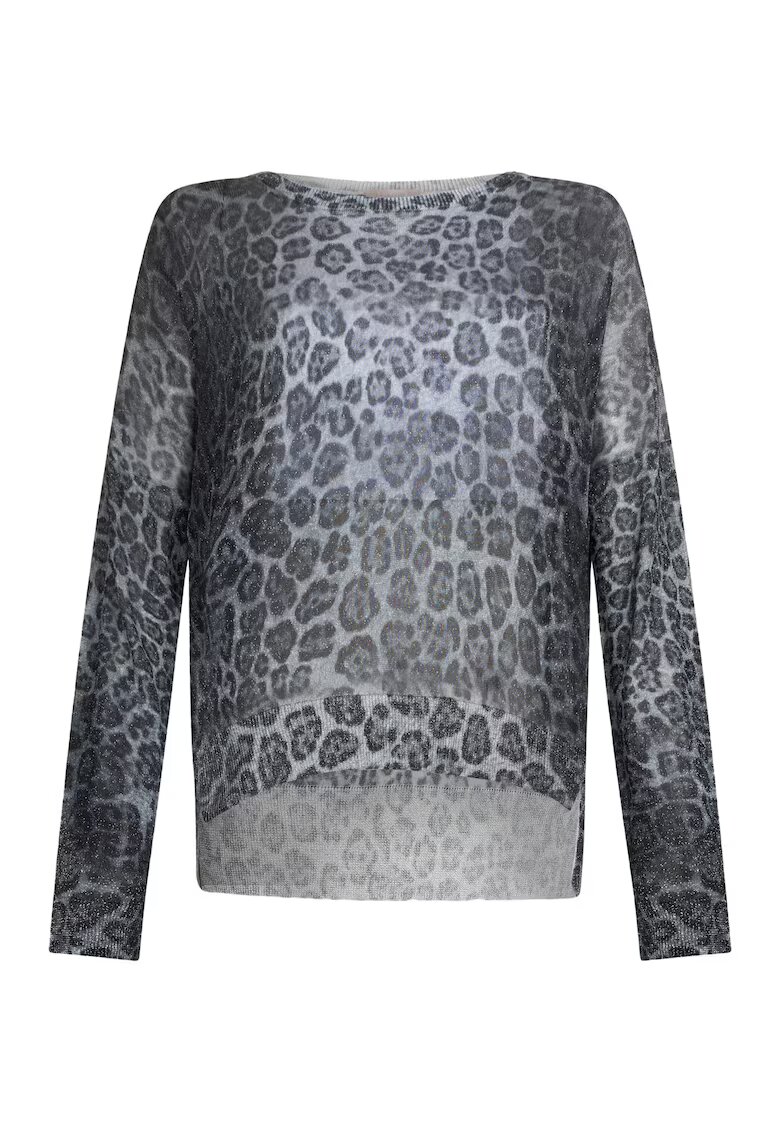 Liu Jo Pulover din lurex cu model - Gri deschis/Gri inchis