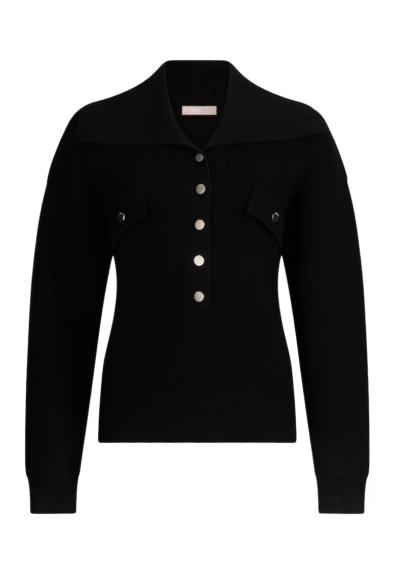 Liu Jo Pulover lejer cu guler maxi - Negru