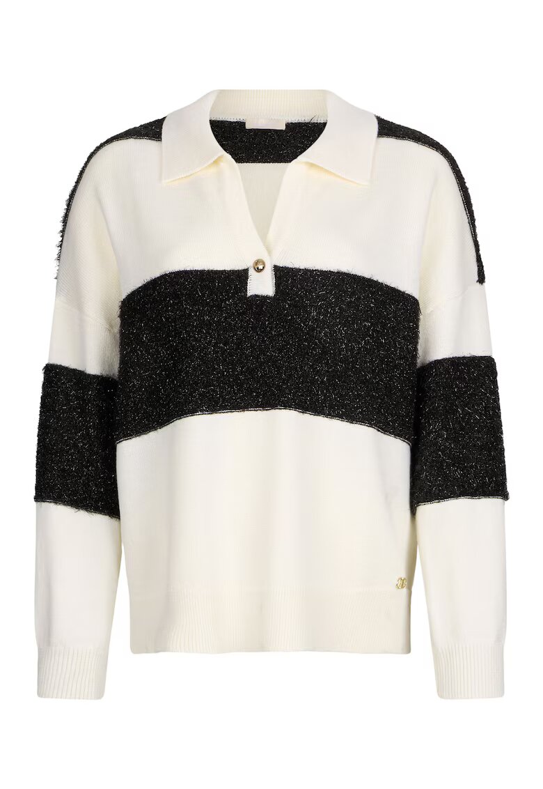 Liu Jo Pulover polo cu maneci cazute - Alb/Negru