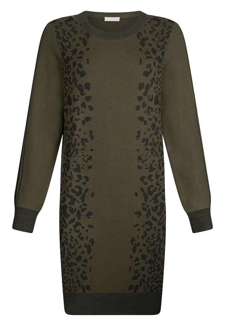Liu Jo Rochie-pulover si animal print - Negru/Verde sparanghel