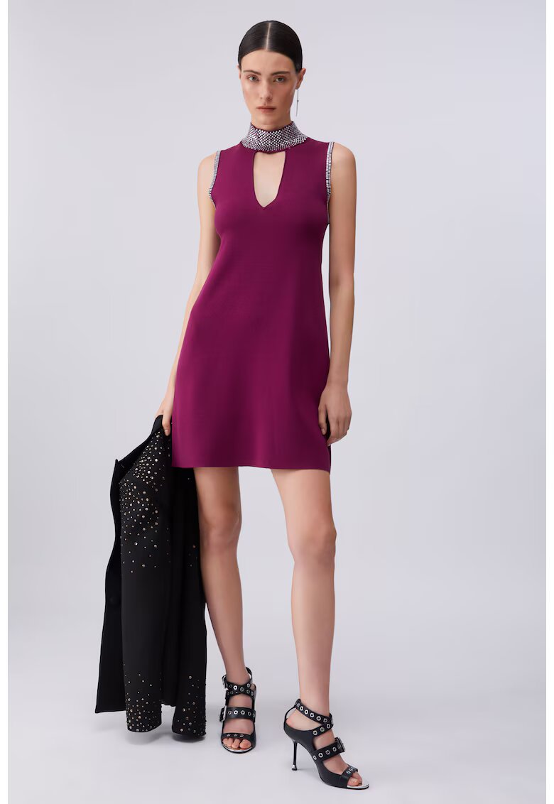 Liu Jo Rochie tricotata cu strasuri - Violet