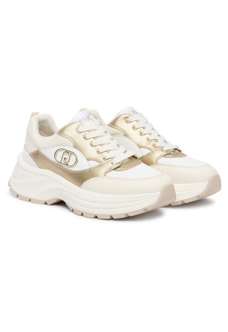 Liu Jo Tenisi dama BF5035 PX026 - piele naturala - alb/auriu