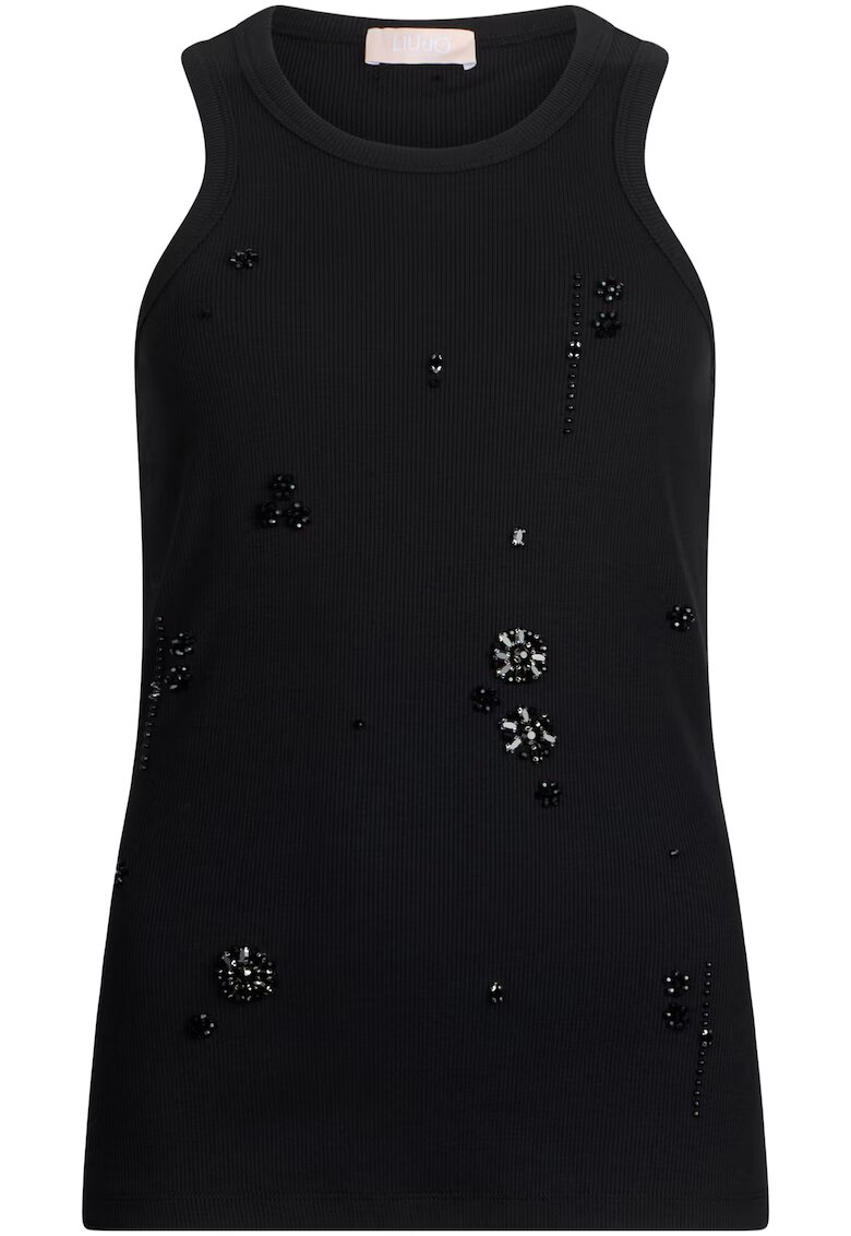 Liu Jo Top cu strasuri - Negru