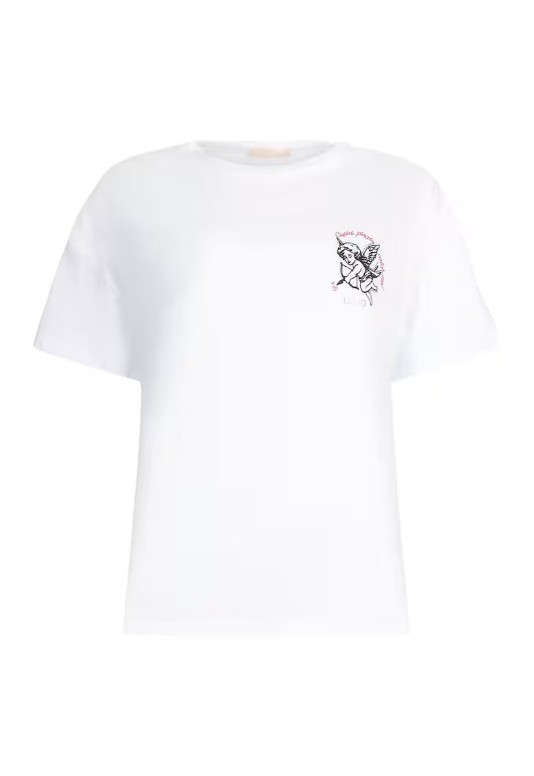 Liu Jo Tricou de bumbac cu broderie si strasuri - Alb