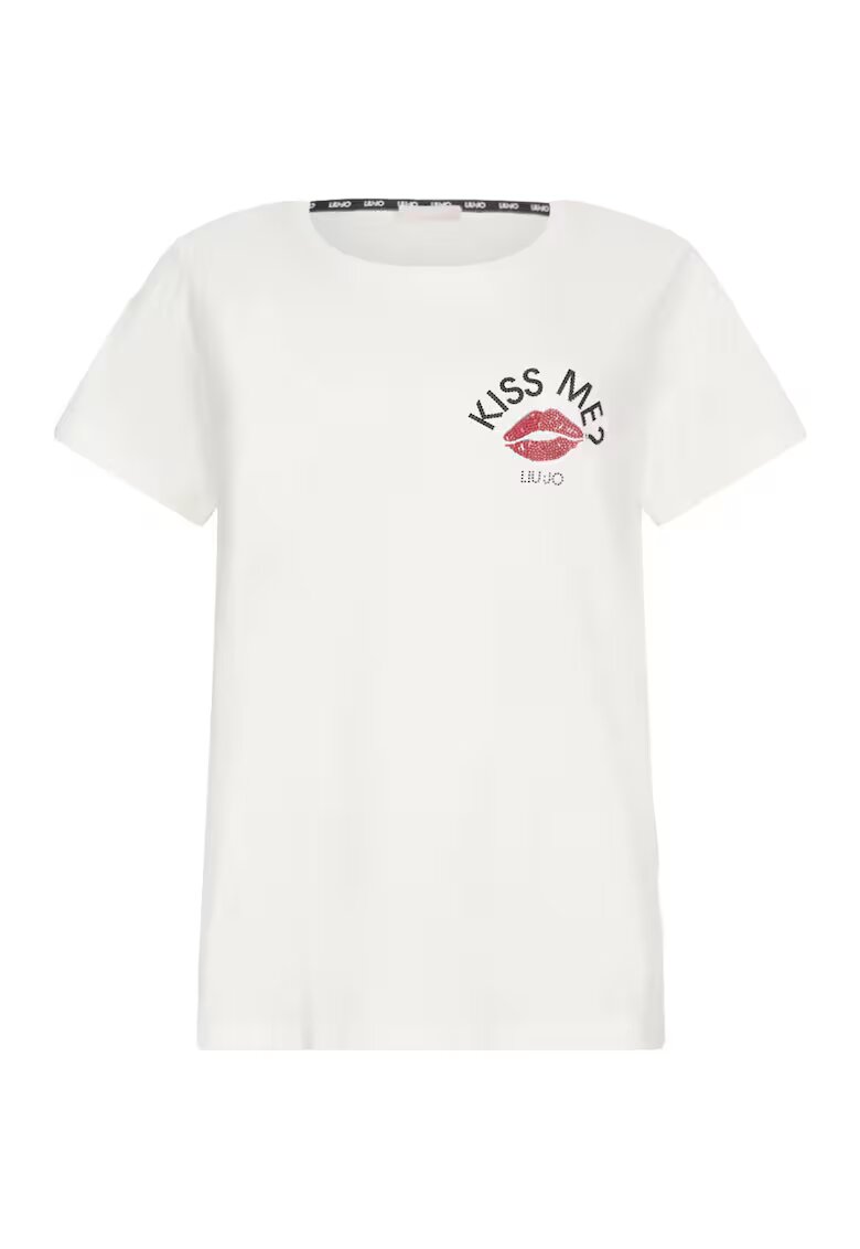 Liu Jo Tricou de bumbac cu strasuri - Alb
