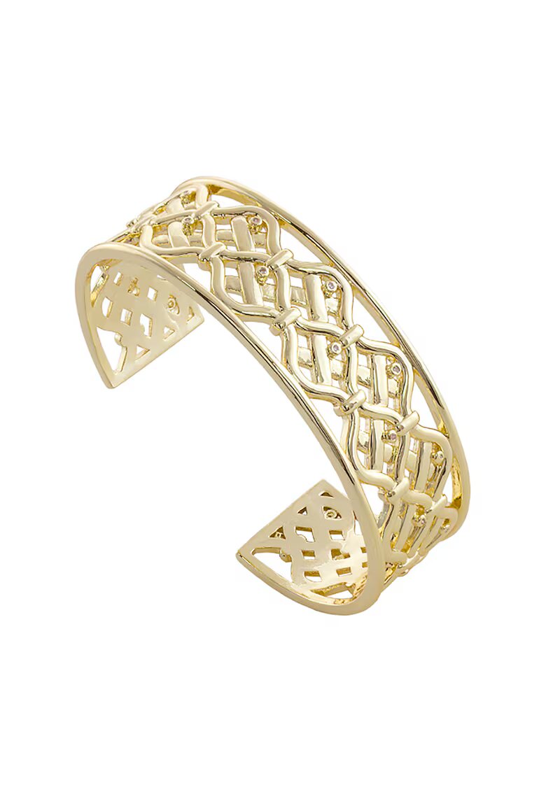 Loisir Bratara placata cu aur de 18K si decorata cu zirconia - Auriu