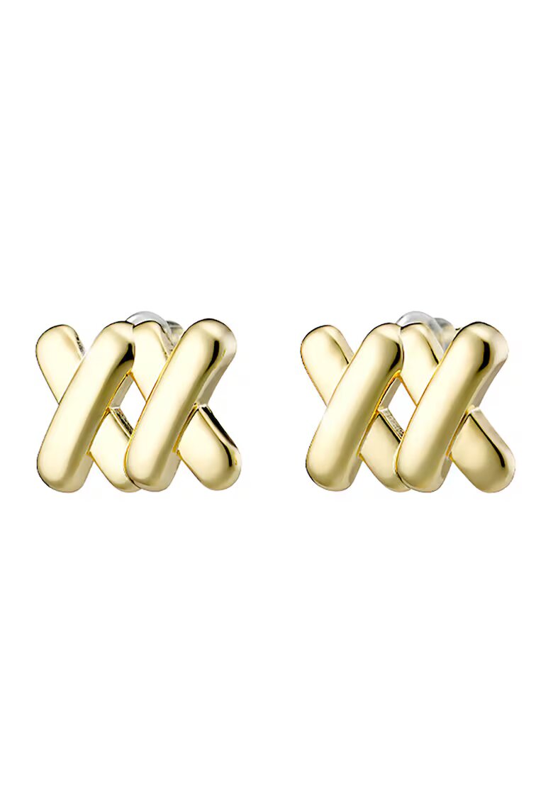 Loisir by Oxette Cercei placati cu aur de 18K si decorat cu model impletit - Auriu