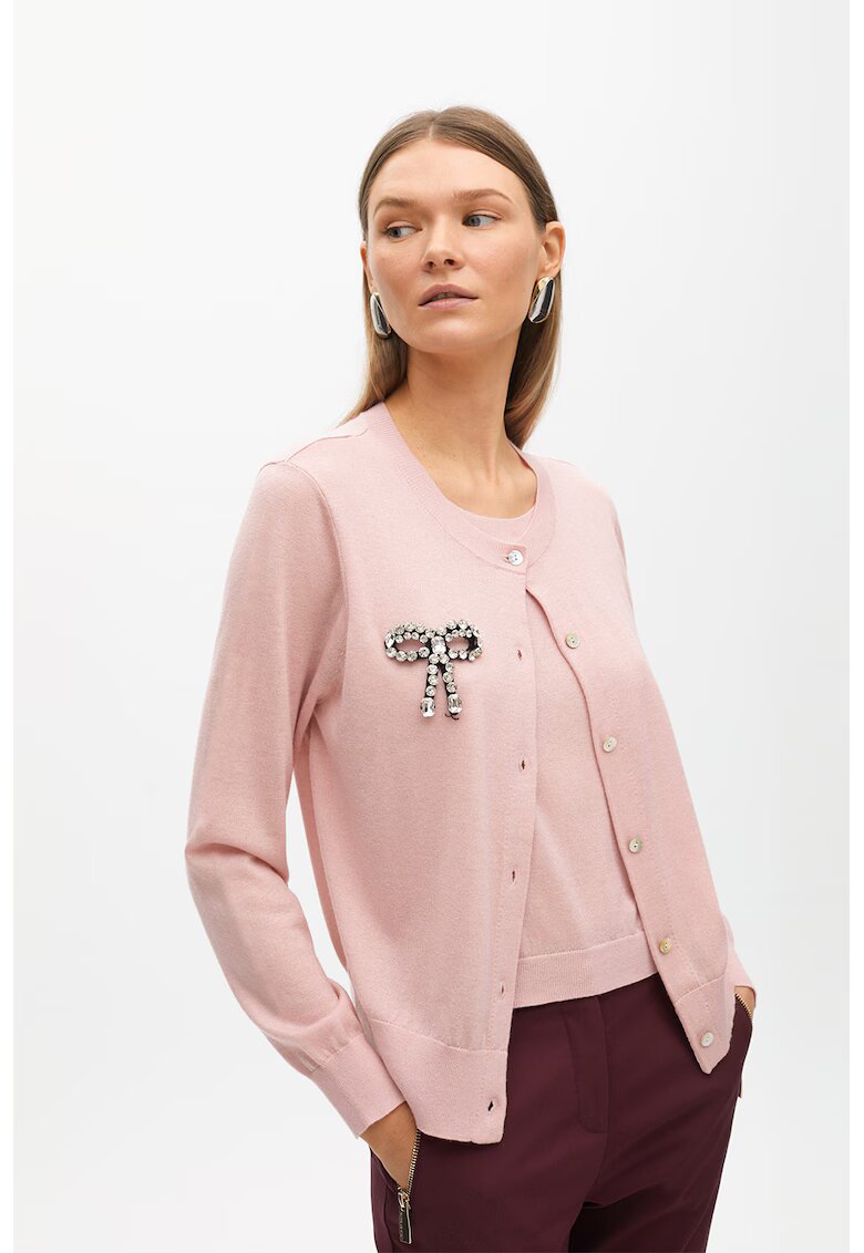 LOLA CASADEMUNT Cardigan din amestec de lana merinos - Roz pal