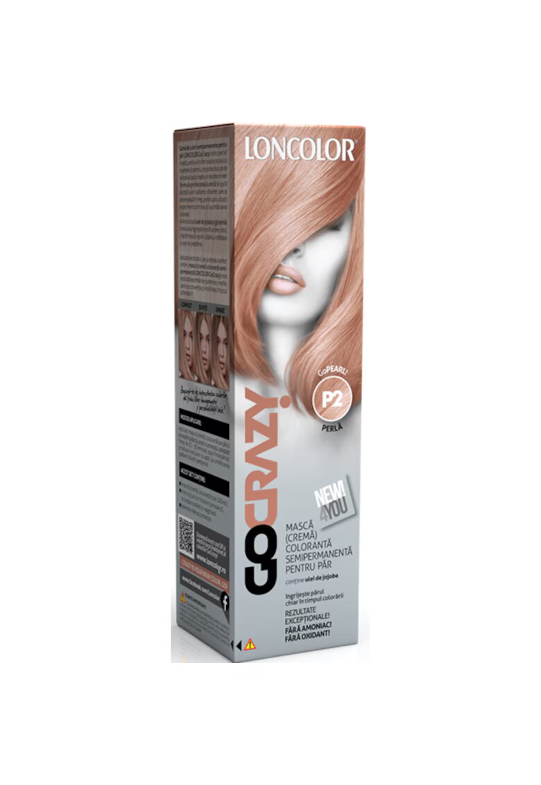 Loncolor Crema de par coloranta semi-permanenta fara amoniac GoCrazy - 100 ml - GoPearl