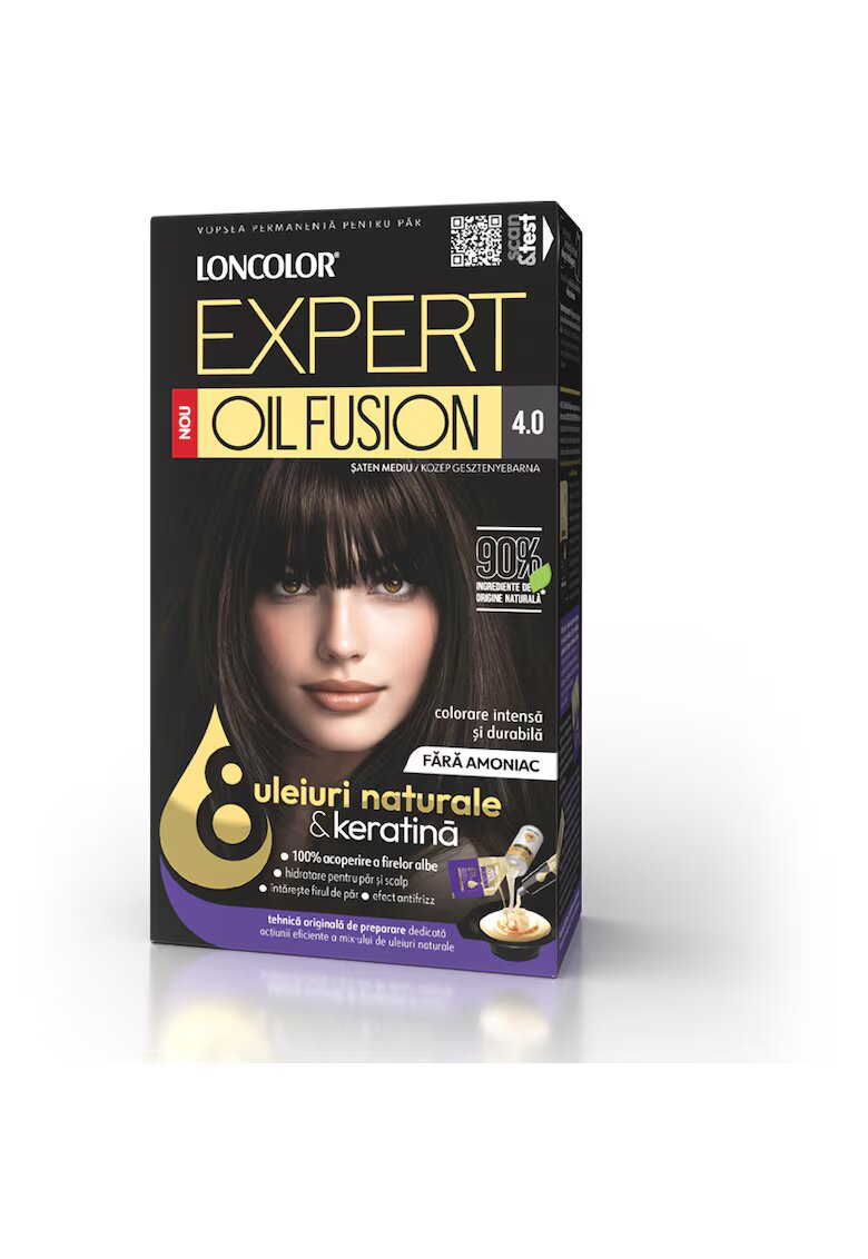 Loncolor Vopsea de par permanenta Expert Oil Fusion - 100 ml - 4.0