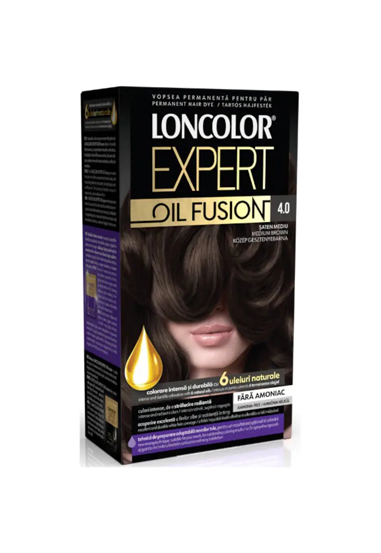 Loncolor Vopsea de par permanenta Expert Oil Fusion - 100 ml - 4.0