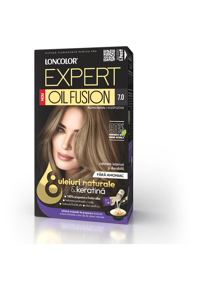 Loncolor Vopsea de par permanenta Expert Oil Fusion - 100 ml - 7.0