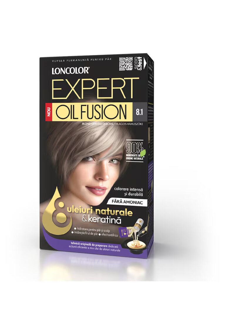 Loncolor Vopsea de par permanenta Expert Oil Fusion - 100 ml - 8.1