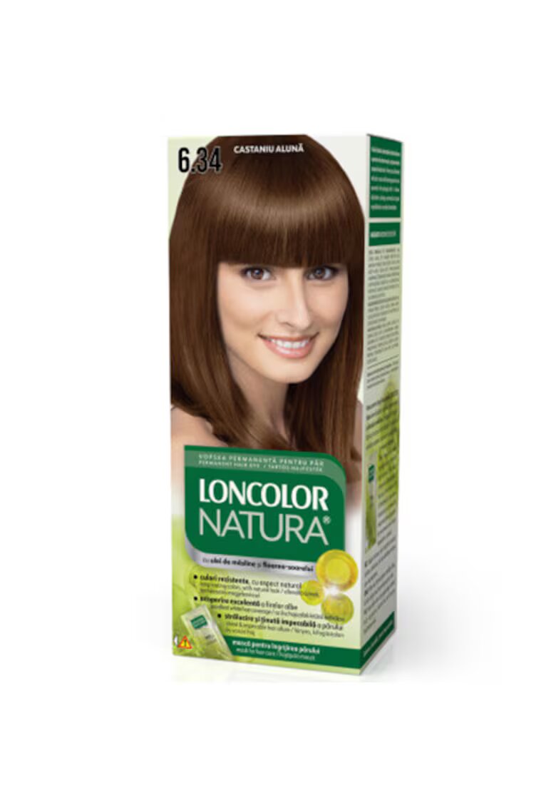 Loncolor Vopsea de par permanenta Natura - 100 ml - 6.34