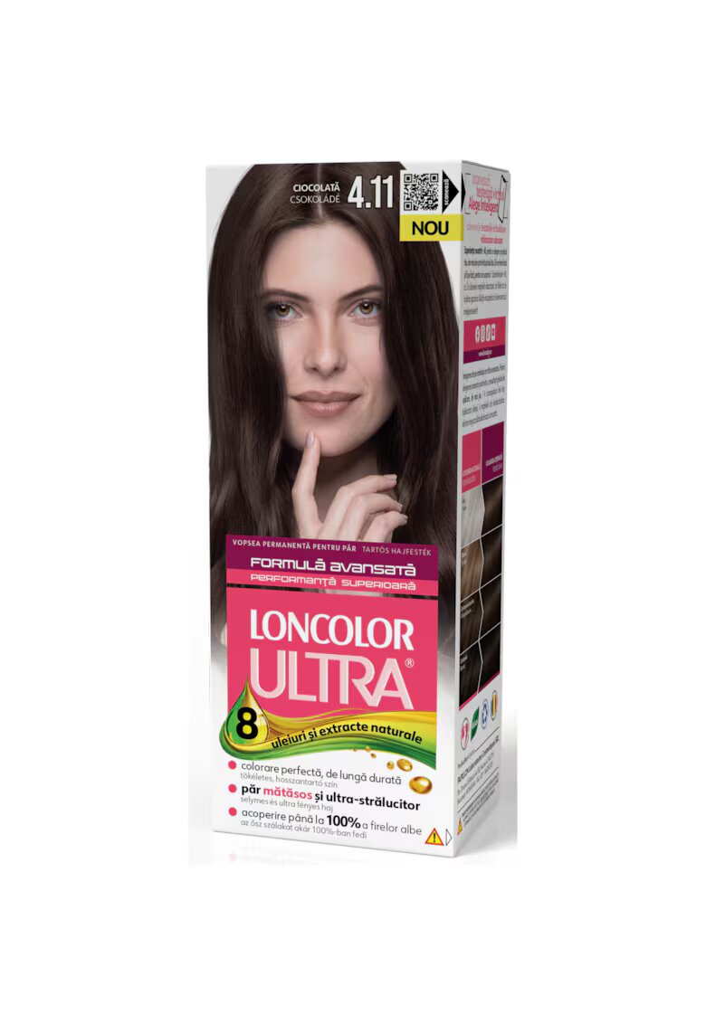 Loncolor Vopsea de par permanenta Ultra - 100 ml - 4.11