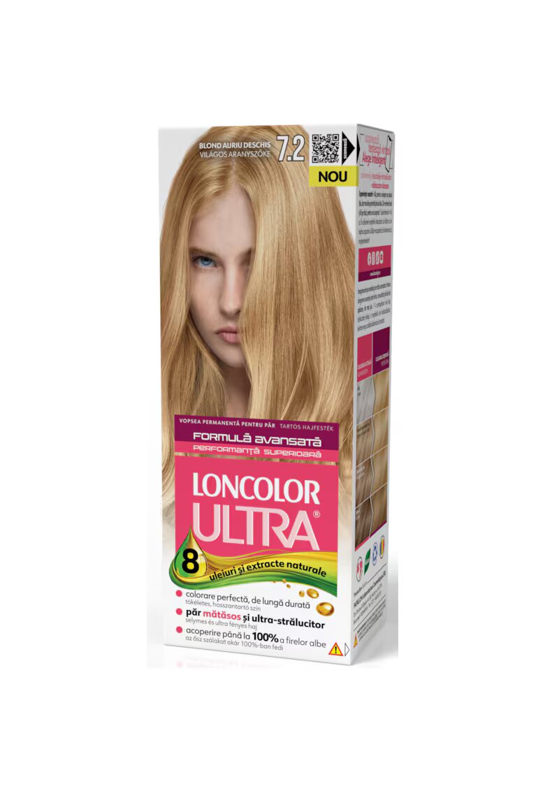 Loncolor Vopsea de par permanenta Ultra - 100 ml - 7.2