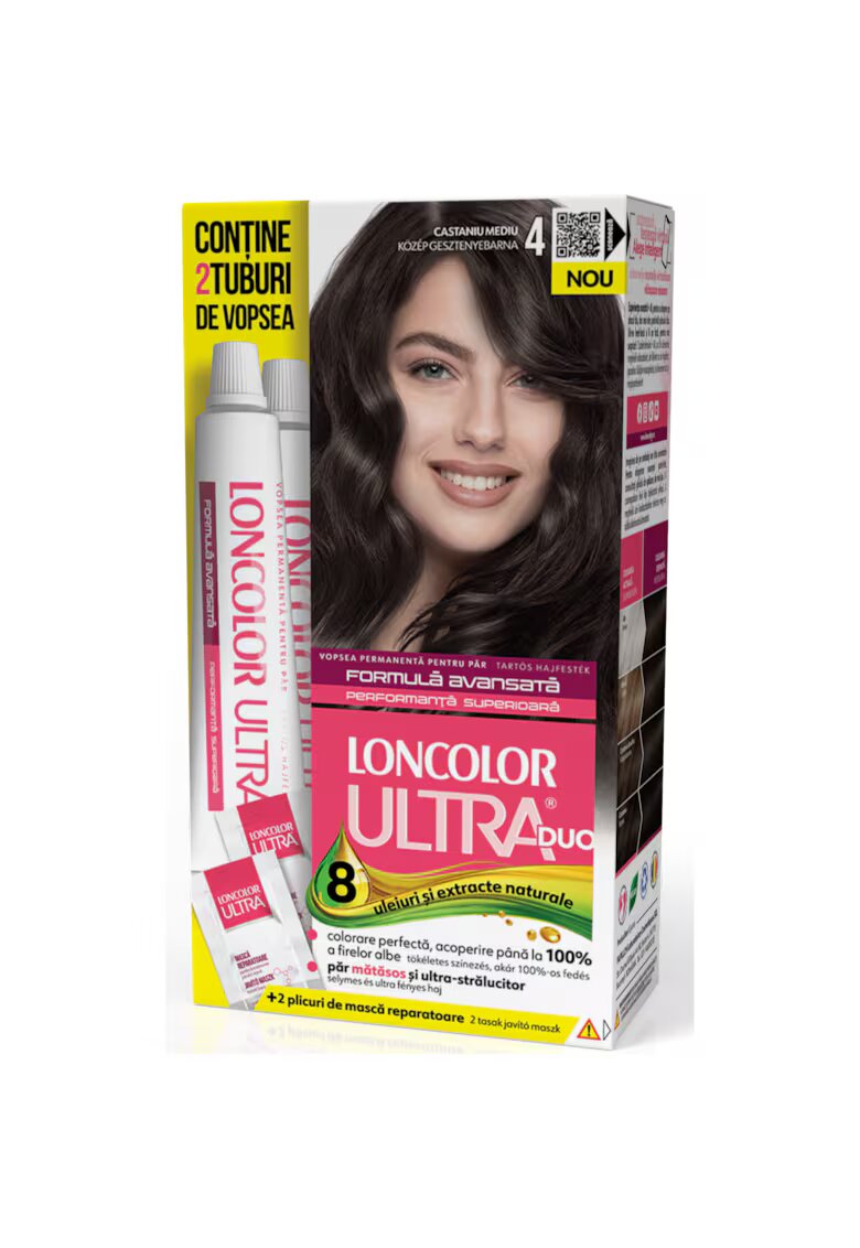Loncolor Vopsea de par permanenta Ultra Max - 200 ml - 4