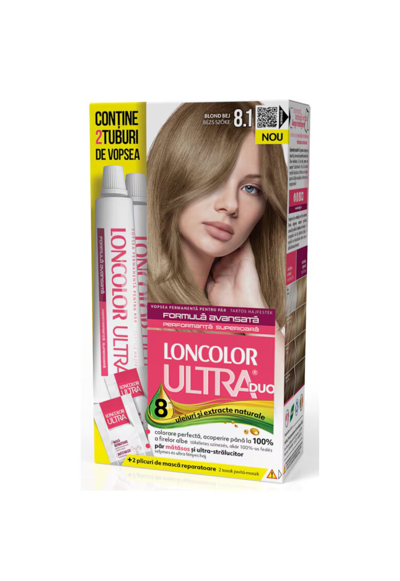 Loncolor Vopsea de par permanenta Ultra Max - 200 ml - 8.1