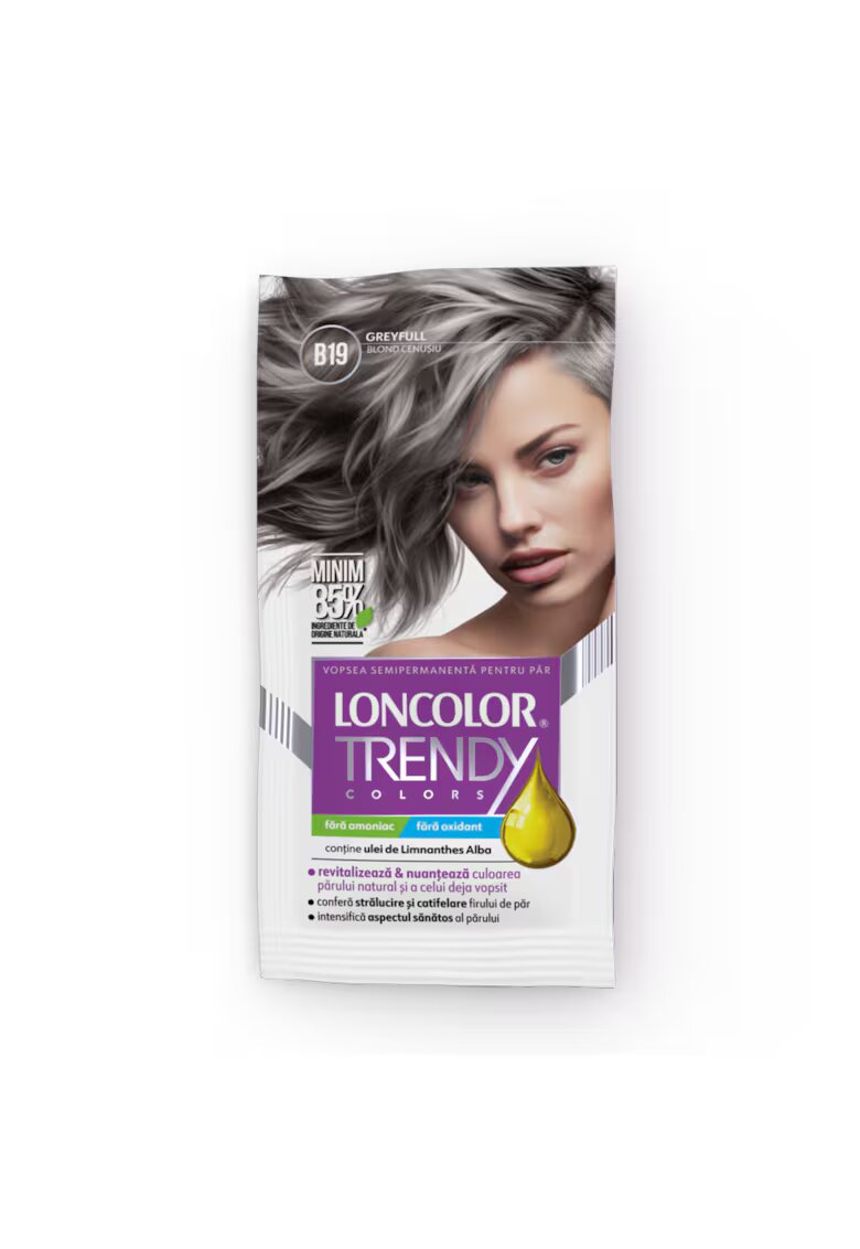 Loncolor Vopsea de par semi-permanenta fara amoniac B19 blond cenusiu - 50ml