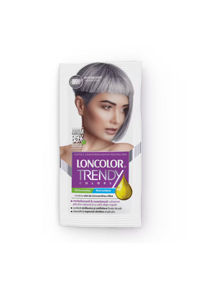 Loncolor Vopsea de par semi-permanenta fara amoniac B91 gri albastrui - 50ml