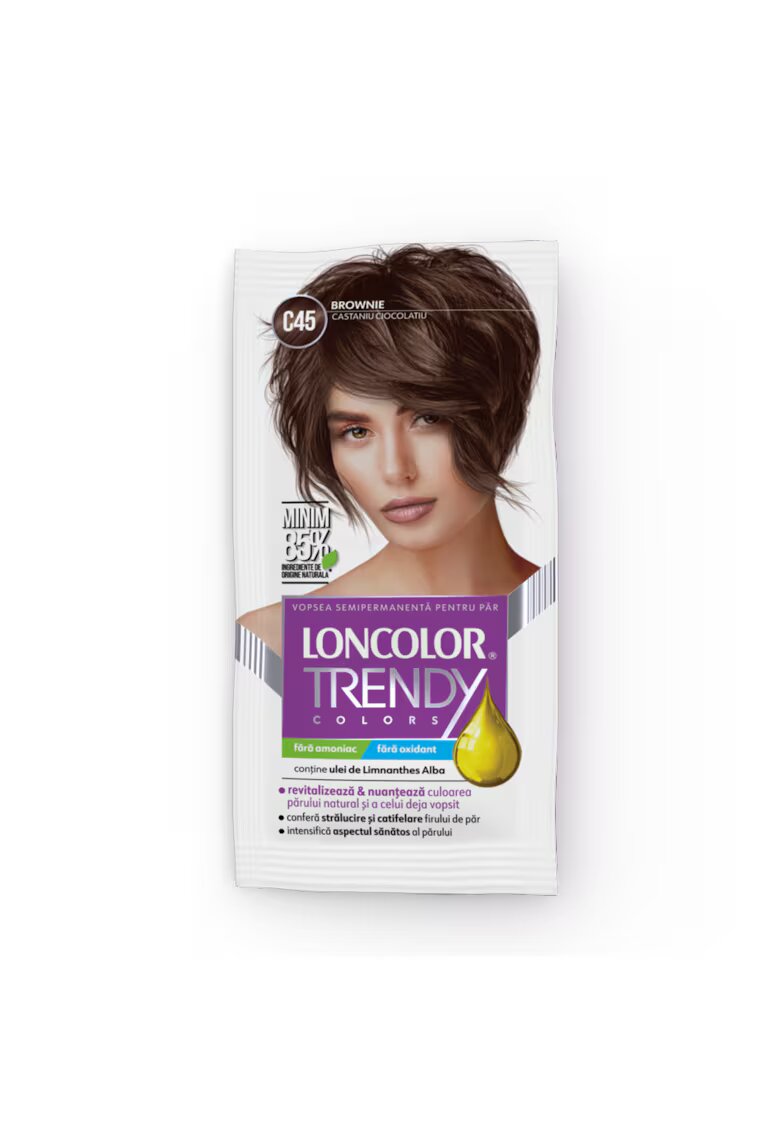 Loncolor Vopsea de par semi-permanenta fara amoniac C45 castaniu ciocolatiu - 50ml