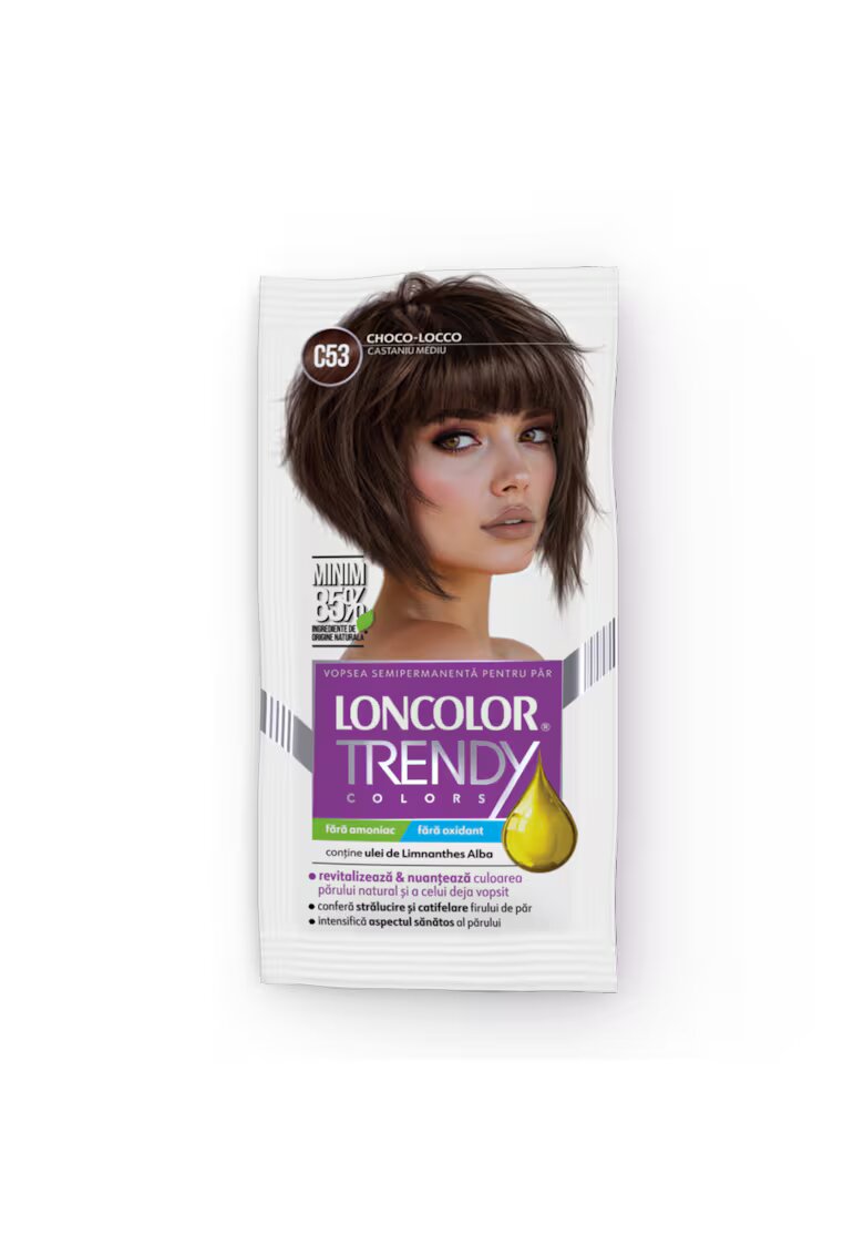 Loncolor Vopsea de par semi-permanenta fara amoniac C53 castaniu mediu - 50ml