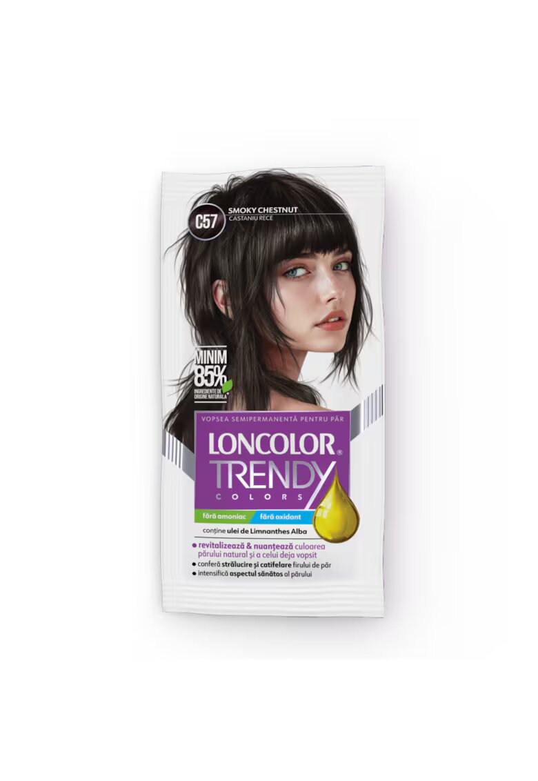 Loncolor Vopsea de par semi-permanenta fara amoniac C57 castaniu rece - 50ml