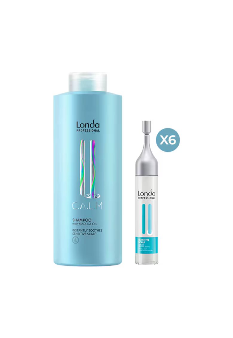 Londa Professional Set Calm - Sampon 1000ml + Ser 6x9ml - pentru scalp sensibil - calmare iritatii - normal