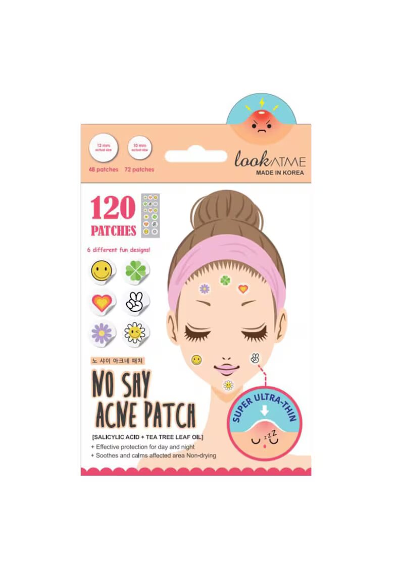 Look at Me Plasturi hidrocoloidali anti-acnee cu acid salicilic si arbore de ceai cu modele - 120 buc