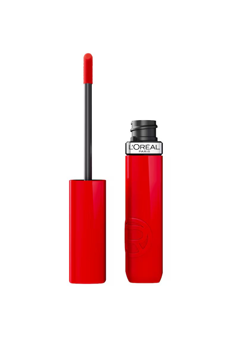 LOreal Paris Ruj lichid cu stralucire de lac - rezistent la transfer Infaillible Laque Resistance - 4.3 ml - Rouge Poppy