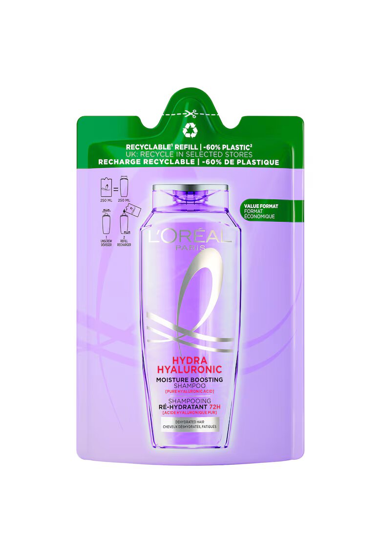 LOreal Paris Sampon hidratant Elseve Hyaluron pentru par deshidratatPlump - 0.25 l