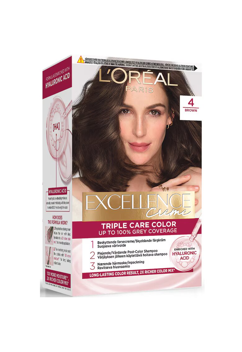 LOreal Paris Vopsea de par permanenta cu amoniac Excellence Creme - 04