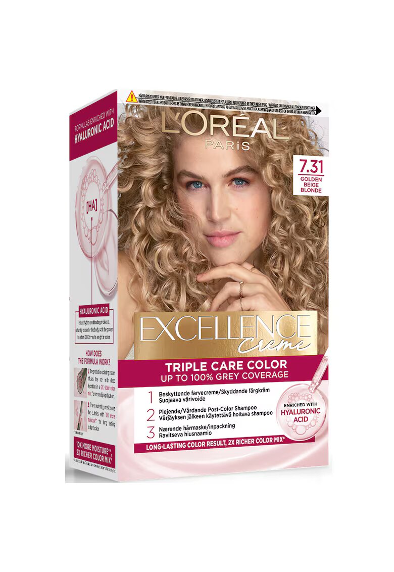 LOreal Paris Vopsea de par permanenta cu amoniac Excellence Creme - 7.31