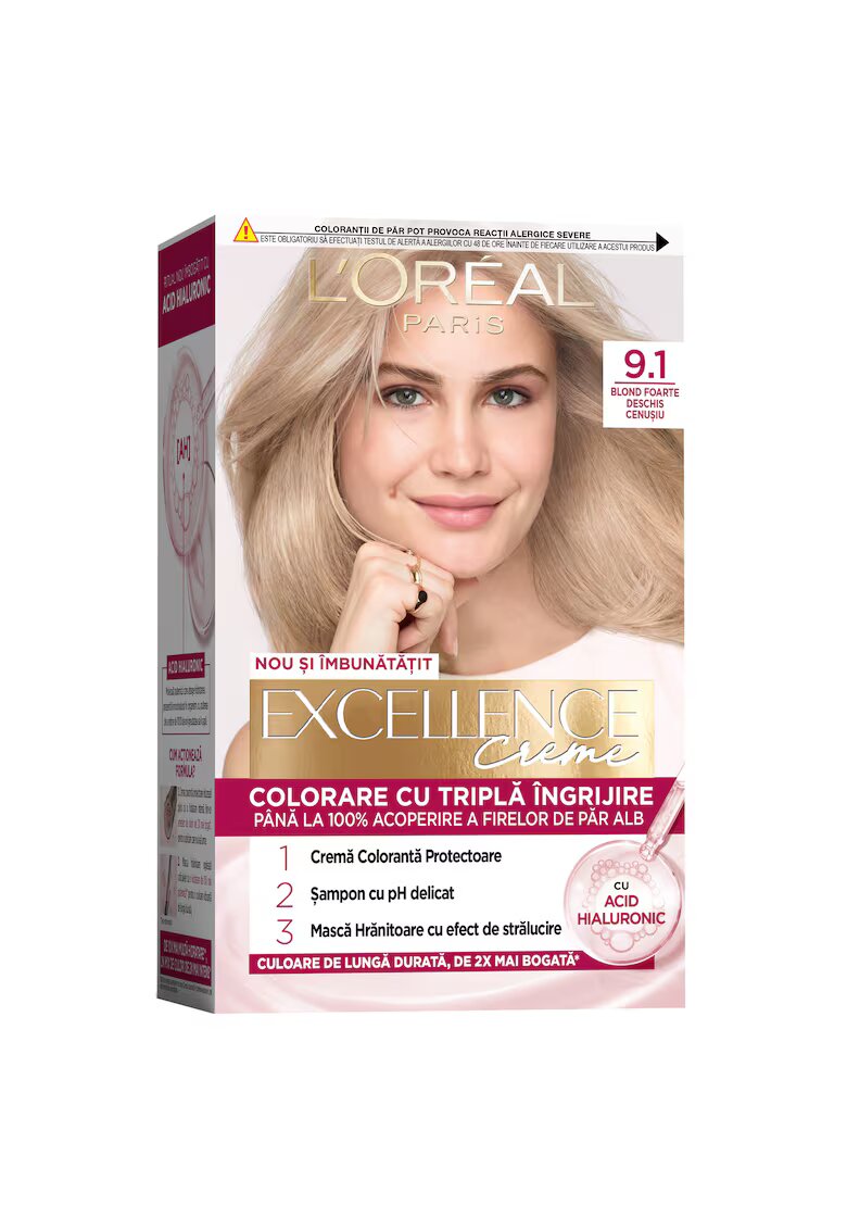LOreal Paris Vopsea de par permanenta cu amoniac Excellence Creme - 9.1