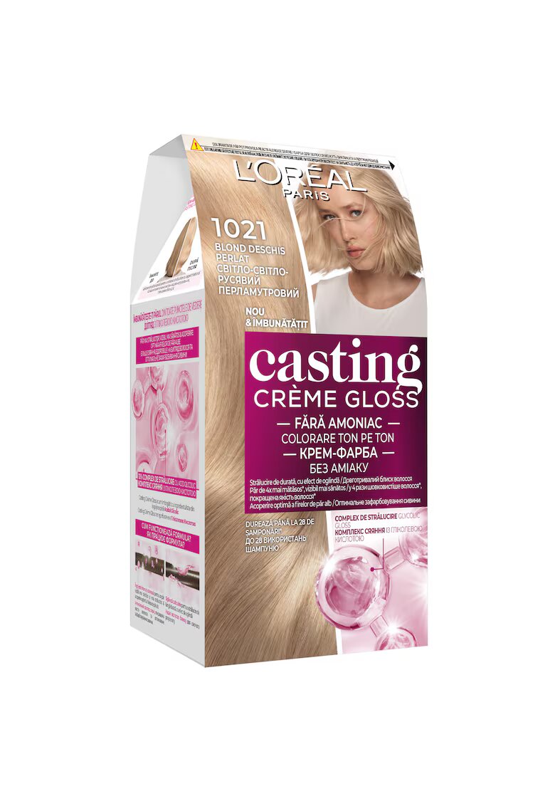LOreal Paris Vopsea de par semi-permanenta fara amoniac - Casting Creme Gloss - 10.21