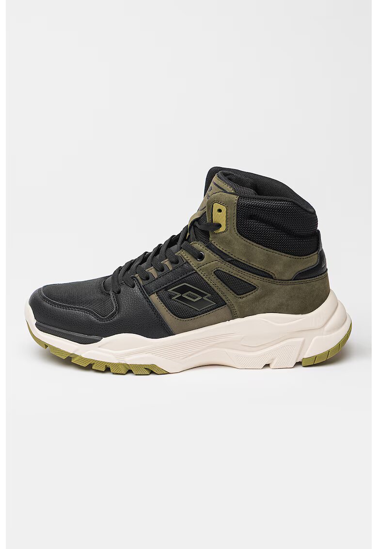 Lotto Pantofi sport inalti ci logo Sokow - Negru/Kaki inchis