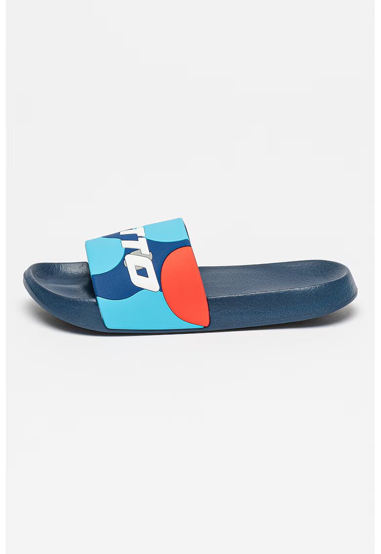 Lotto Papuci cu logo Bubble - Alb/Gri/Bleumarin