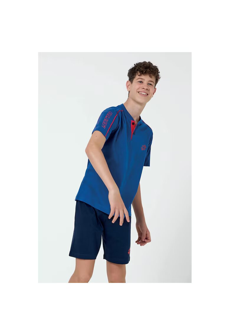 Lotto Pijama cu guler Henley - Albastru