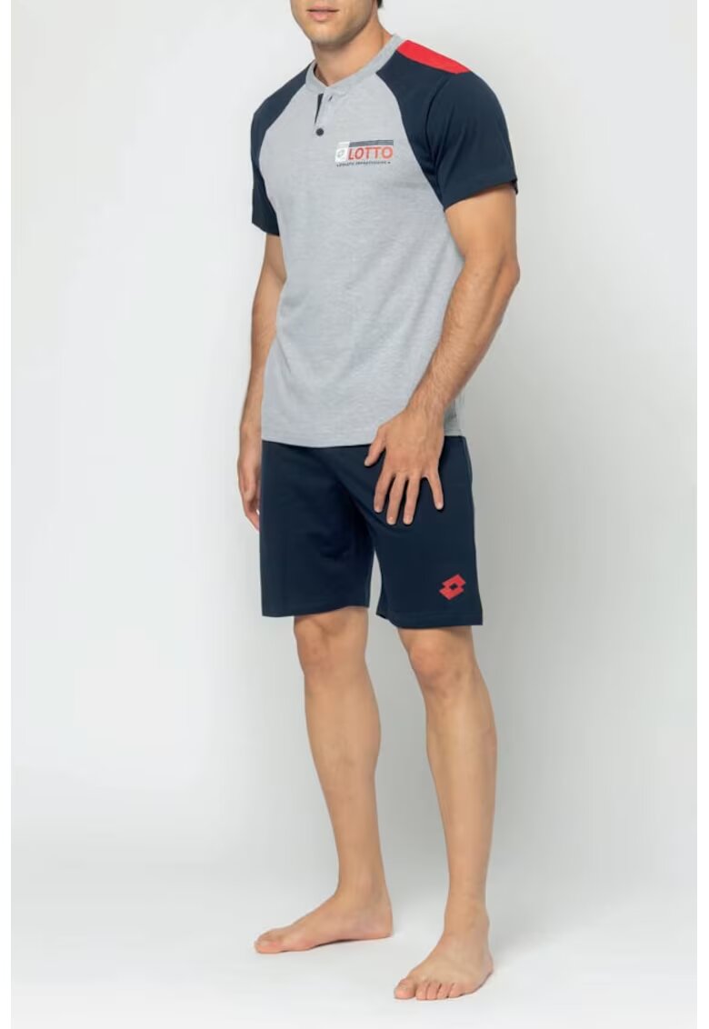 Lotto Pijama cu maneci raglan - Gri | Albastru