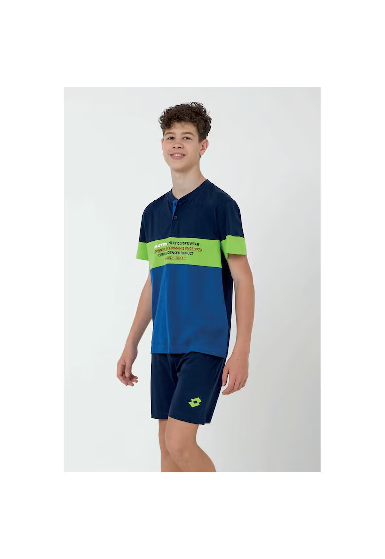 Lotto PIjama scurta cu guler Henley - Bleumarin