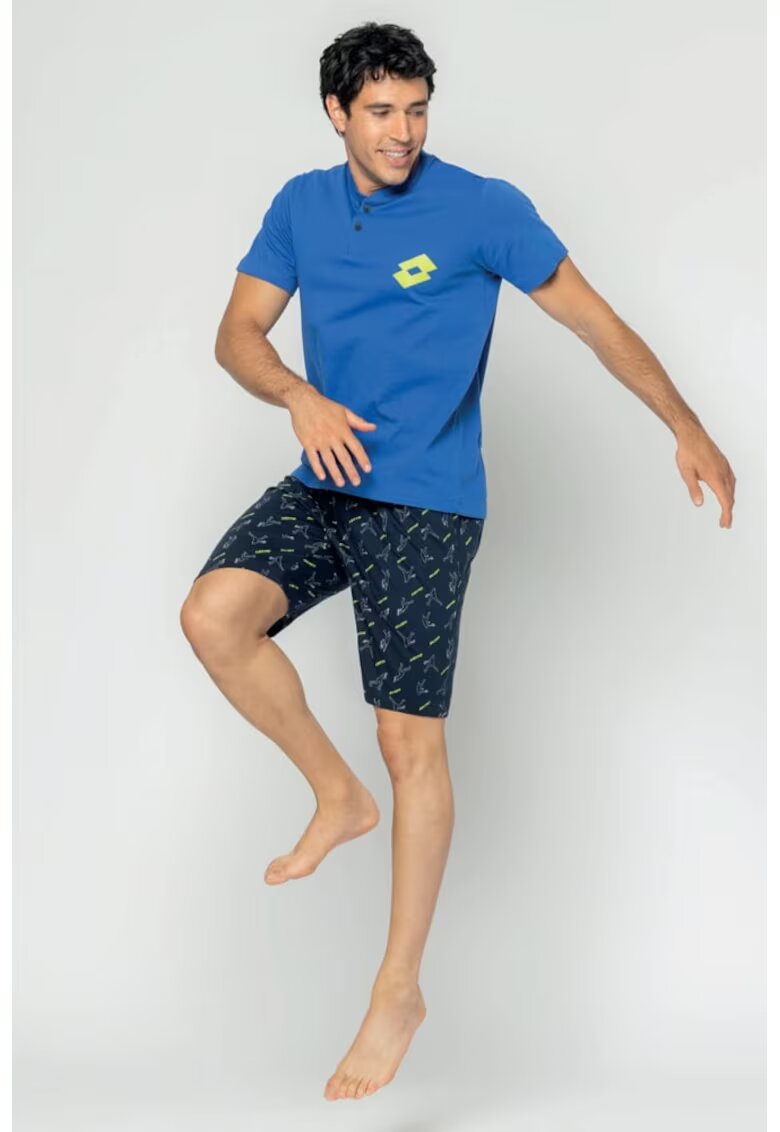 Lotto Pijama scurta cu imprimeu - Albastru