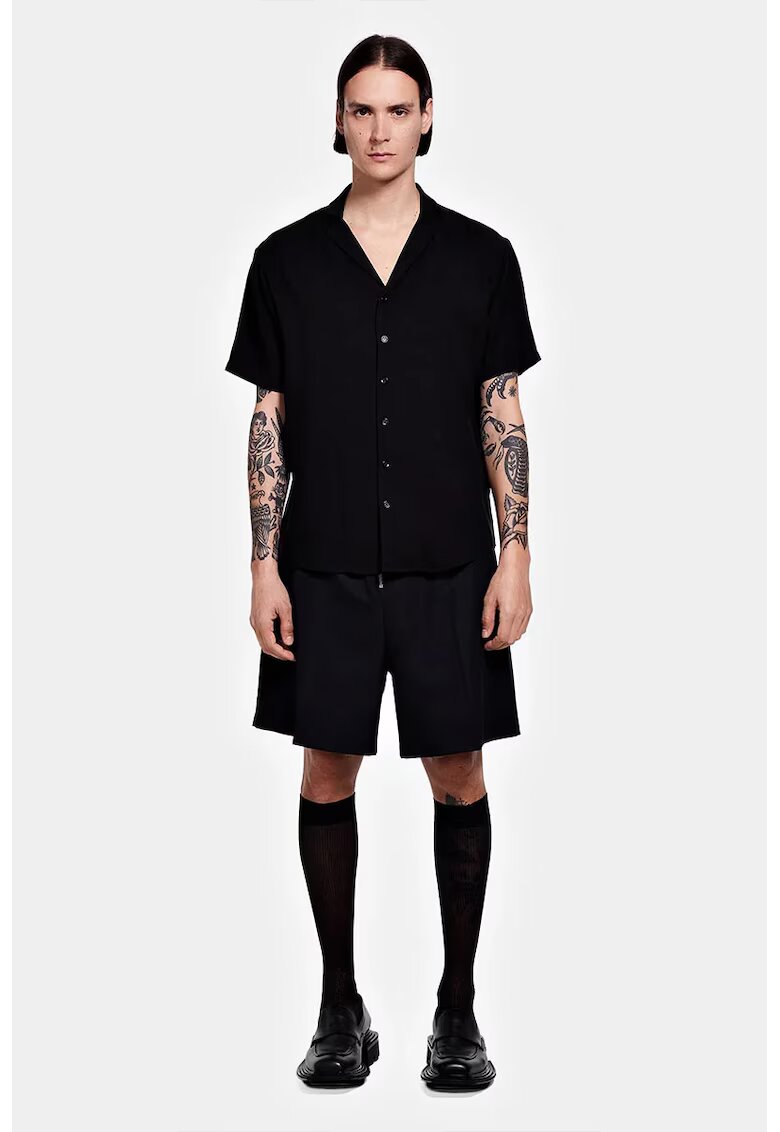 LOUIS GABRIEL NOUCHI Camasa de vara cu maneca scurta - regular fit - Negru
